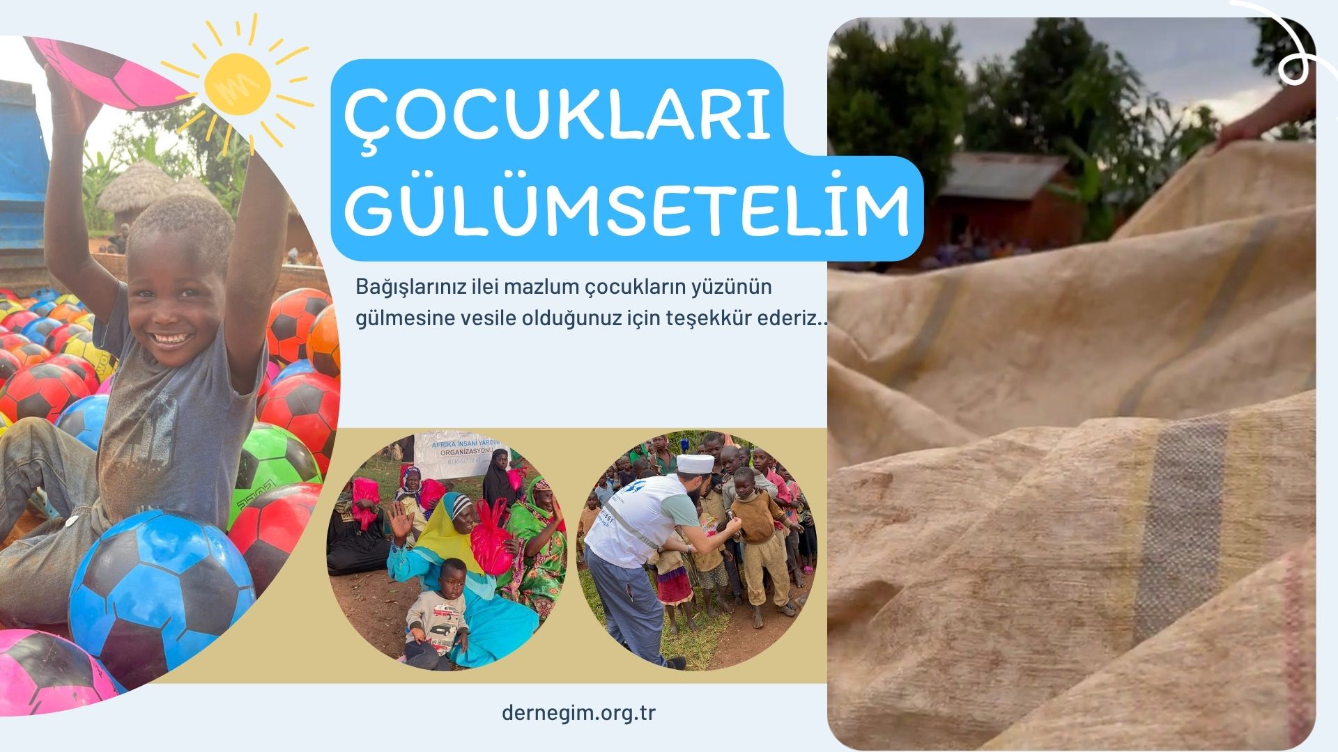 Afrikanın mazlum çocuklarını neşelendirdik